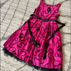 Girls Fuscia Party Dress (size 7)